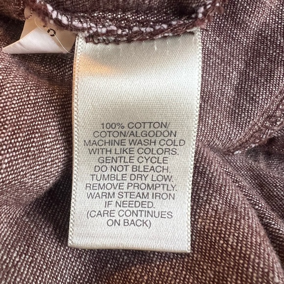 Susan Bristol Chocolate Jean Style Button Front Lightweight‎ Jacket 100% Cotton - Picture 4 of 4